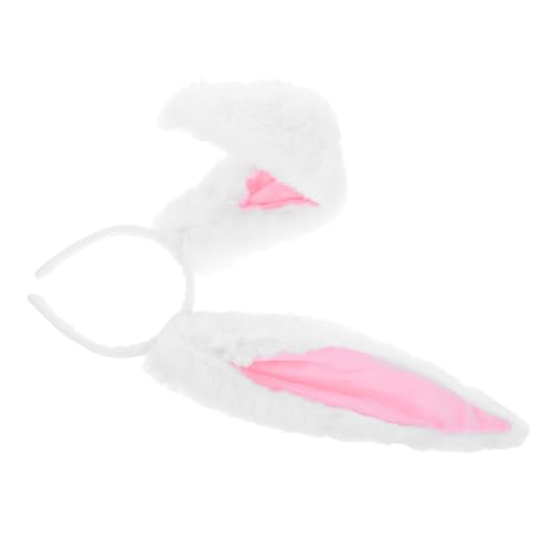 WOONEKY Plüsch Hasenohren Haarreif Verstellbar Flauschig Leicht Kopfschmuck Damen Cosplay Zubehör Karneval Ostern Kostüm von WOONEKY
