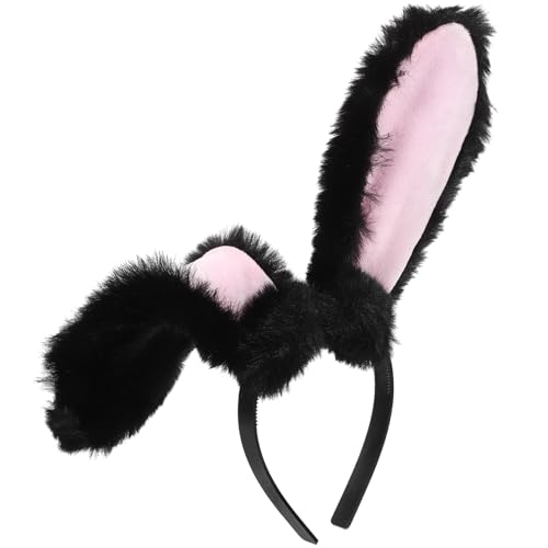 WOONEKY Plüsch Hasenohren Haarreif für Damen Lustiges Kostümzubehör Cartoon Hase Kopfbedeckung für Fasching Karneval Cosplay und Fotoshootings Tierhaarreif für Parties und Festlichkeiten von WOONEKY