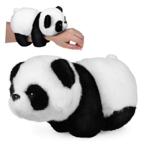 WOONEKY Plüsch Schnapparmband mit Panda Design Kuscheliges Armband für Kindergeburtstag Party Deko und Bequemes und Einfach zu Tragendes Armband Vielseitig Einsetzbar als oder Dekoration von WOONEKY