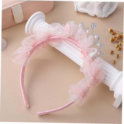 WOONEKY Prinzessinnen Partykrone Stirnband Geburtstagskrone aus Tüll für Mädchen Leicht Anzuziehen Vielseitiges Party Accessoire für Geburtstage Hochzeiten und Festliche Anlässe von WOONEKY