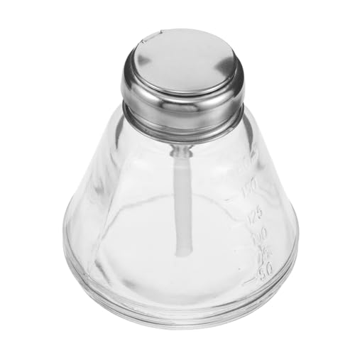 WOONEKY Pumpspender Flasche für Nagellackentferner Transparente Glasflasche mit Druckmechanismus Nachfüllbar für Make Up Entferner Praktisch für Reisen und Zuhause von WOONEKY