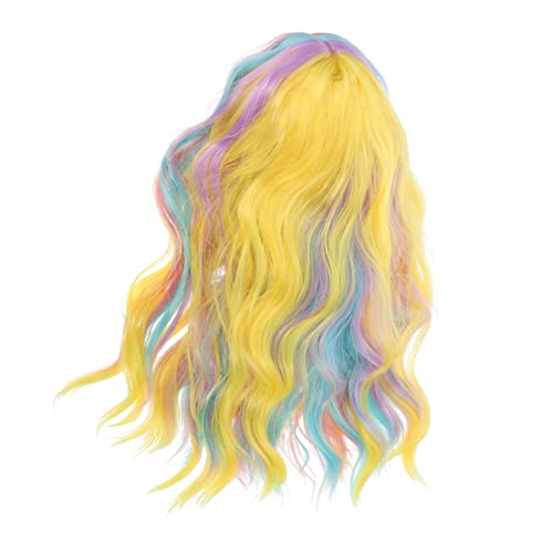 WOONEKY Rainbow Wave Wigs Einstellbare Bunte Perücke Für Cosplay Alltag Und Feste Wellenförmige Modische Frisur Für Frauen Und Mädchen Für Karneval Halloween Und Kreative Kostüme von WOONEKY