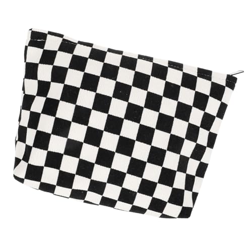 WOONEKY Reise Kosmetiktasche wasserdichte Toiletten Organizer Tragbare Aufbewahrungstasche Für Make-up Und Pflegeprodukte Für Damen Und Schwarz-weiße Karos von WOONEKY