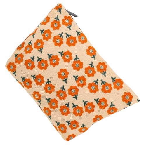 WOONEKY Kosmetiktasche Aus Canvas Tragbar Für Damen Reise-Kosmetiktasche Make-up-Tasche Mit Reißverschluss Aufbewahrungstasche Für Kosmetikprodukte von WOONEKY