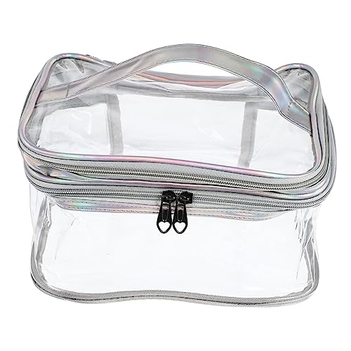 WOONEKY Portable Travel Bag Transparent Storage Bag Für Kosmetik Wasserdichtes Doppeltes Design Für Reisebedarf Für Frauen Und Männer Aufbewahrungslösung Für Make-up Und von WOONEKY