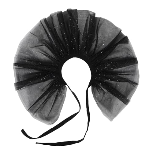WOONEKY Renaissance Tüll Fake Kragen Glitzer Schwarzes Netz Clown Choker Rüschen für Cosplay und Bühnenaufführungen Elegant und Auffällig für Männer und WOONEKY Renaissance Tüll Fake Kragen Glitzer Schwarzes Netz Clown Choker Rüschen für Cosplay und Bühnenaufführungen Elegant und Auffällig für Männer und von WOONEKY