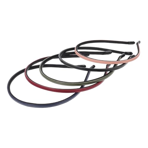 WOONEKY 5stücke Dünne Lederstirnbänder Für Frauen Mädchen Dame Mit Leder Überzogener Haarreifen Stirnband Kopfschmuck von WOONEKY