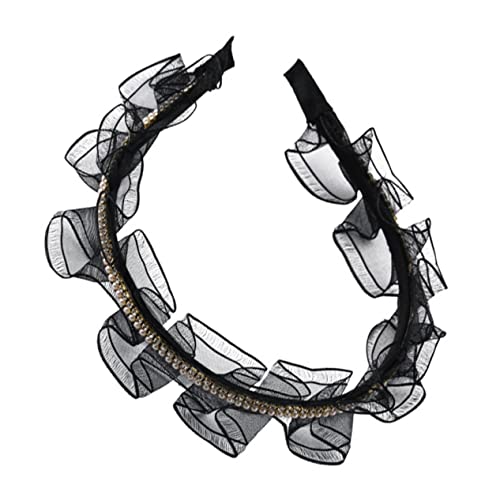 WOONEKY Retro Schwarzer Spitzen-haarreif Für Damen Elegante Haaraccessoires Für Stilvolle Frisuren Für Besondere Anlässe Und Alltag Langlebig Und Modisch von WOONEKY