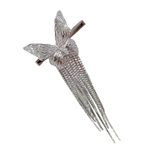 WOONEKY Rhinestone Schmetterling Haarklammer mit Quaste Funkelnder Haarclip für Damen und Eleganter Haarschmuck für Partys und Festliche Anlässe Einfach zu Tragen und Langlebig von WOONEKY