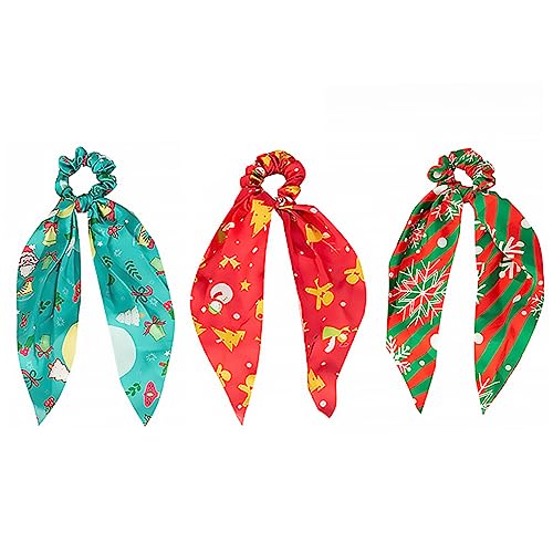 WOONEKY 3stücke Teiliges Weihnachts-haarbänder Mit Schneeflocken-muster Elastische Haargummis Für Frauen Stilvolle Haaraccessoires Für Festliche Anlässe Und Alltagsgebrauch von WOONEKY