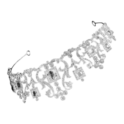 WOONEKY Silberne mit Funkelnden Strasssteinen Verstellbare Leichter Haarschmuck für Hochzeit Geburtstag Brautkleid und Festliche Anlässe Diadem für Damen von WOONEKY