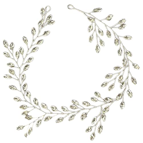 WOONEKY Silbernes Haarreif Haarband Weich Geschmeidig Brautschmuck Haarschmuck für Frauen Hochzeit Festliche Anlässe Braut Haarvines Accessoire Langlebig und Glänzend von WOONEKY