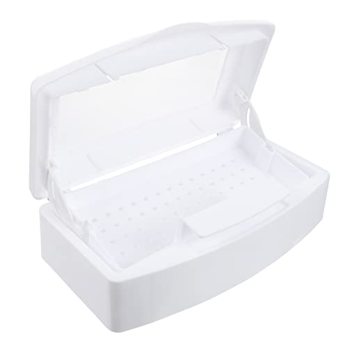 WOONEKY Sterilisator Box Lagerung Organizer Für Nagelwerkzeuge Pinzette Haar Salon Mit Transparentem Fenster Für Reinigungsbeobachtung von WOONEKY