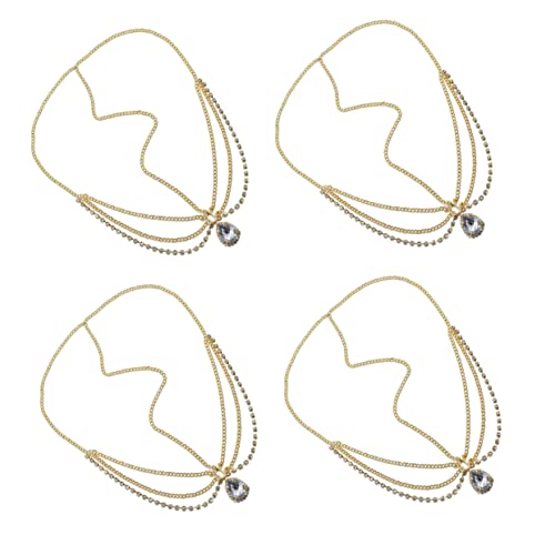 WOONEKY 4stücke Kristall Kopfkette Für Frauen Funkelnde Strass-haaraccessoires Für Halloween Und Cosplay Bohemian Stirn Schmuck Für Besondere Anlässe von WOONEKY