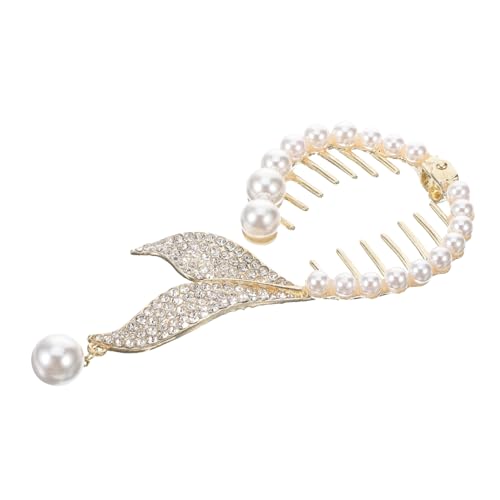 WOONEKY Strass Fischschwanz Haarspange Haarnadeln Haarspangen Haarmanschetten Pferdeschwanz Haarspange Pferdeschwanz Manschette Haar Accessoires Für Frauen Dünnes Haar von WOONEKY