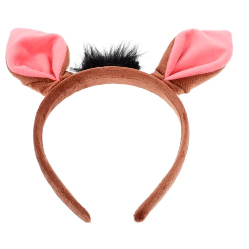 WOONEKY Süßes Warzenschwein Stirnband aus Weichem Stoff Kuschelige Tierohren Haarreif für Komfortabel und Dekorativ für Karneval Kostümpartys und Festliche Anlässe von WOONEKY