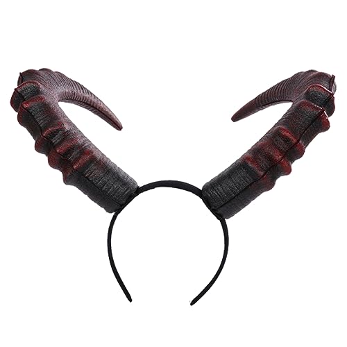 WOONEKY 1stück Teufelshörner Haarband Kostüm Kopfschmuck Für Halloween Und Cosplay Verstellbares Stirnband Mit Realistischen Horn-designs Requisite Für Party-outfits von WOONEKY