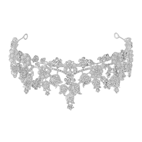 WOONEKY Tiara für Damen Hochzeitskrone mit Strass für Besondere Anlässe für Hochzeiten Partys Abschlussbälle und Bühnenaufführungen von WOONEKY