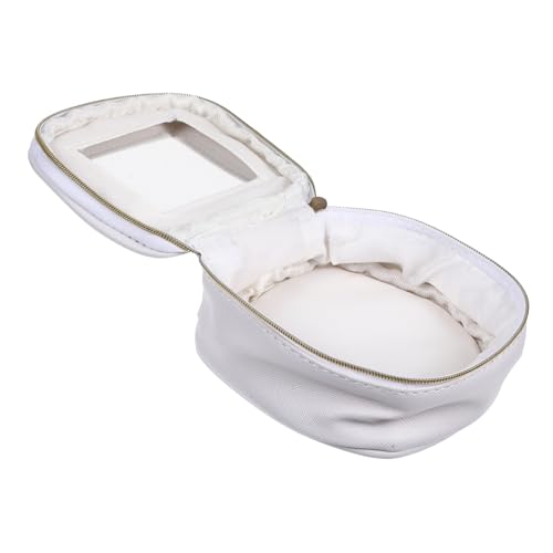 WOONEKY Lippenstift-Tasche Mini Aus Leder Mit Spiegel Für Reise Einfache Aufbewahrungstasche Für Kosmetika Tragbare Schminktasche Für Damen von WOONEKY