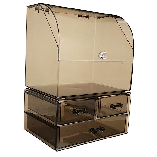 WOONEKY Valentinstagsgeschenk Acryl-aufbewahrungsbox Für Make-up Staubdicht Runder Deckel Schreibtisch-organizer Für Frauen von WOONEKY