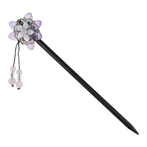 WOONEKY Vintage Chinesischer Haarschmuck Dangle Haarstab für Dutts Langlebige Haarnadel mit Violettem Quasten Design Eleganter Haaraccessoire für Damen Einfaches Styling Haarschaden von WOONEKY