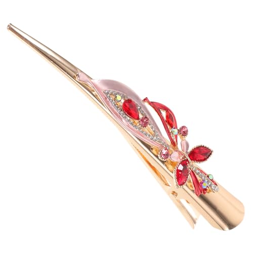 WOONEKY Vintage Entenschnabel Haarspange mit Kristallen Eleganter Haarschmuck für Damen Dekorative Haarklammer für Hochzeit und Besondere Anlässe Sicherer und Stilvolles Design Rot WOONEKY Vintage Entenschnabel Haarspange mit Kristallen Eleganter Haarschmuck für Damen Dekorative Haarklammer für Hochzeit und Besondere Anlässe Sicherer und Stilvolles Design Rot von WOONEKY