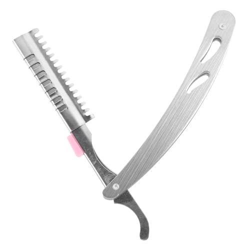 WOONEKY Vintage Full Steel Klappbarer Rasiermesser Bartschneider Herren Langlebiges Manuelles Rasierwerkzeug für Bart Augenbrauen und Sicher und Platzsparend für Salon und von WOONEKY