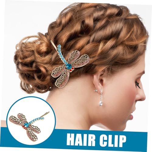 WOONEKY Vintage Haarschmuck Damen Strass Libellen Haarspange Leicht Langlebig Modisch Geeignet für Hochzeit Party Alltag und Schule Eleganter Haarnadel Schmuck für Frauen und Mädchen von WOONEKY