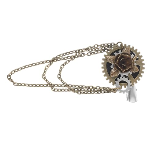 WOONEKY Vintage Steampunk Gear Haarspange aus Metall Langlebige Leichte Punk Haarklammer mit Ketten Design Vielseitig als Brosche oder Haarclip für Damen und Herren Einzigartiges Gothic von WOONEKY