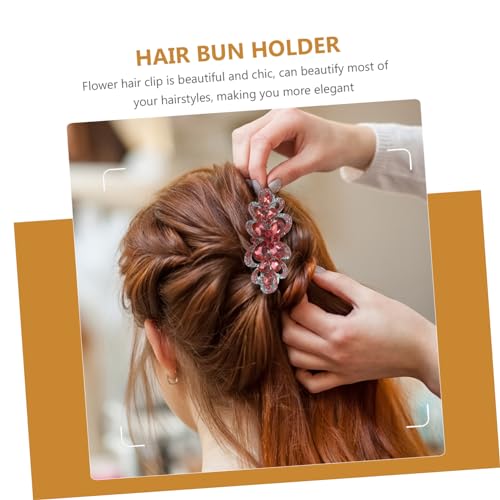 WOONEKY Wasserfester Metall Haarclip mit Strassblumen Großer Frühlings Haarspange für Damen und Mädchen Starker Federmechanismus Eleganter Haarschmuck für Alltag Party und Hochzeit von WOONEKY