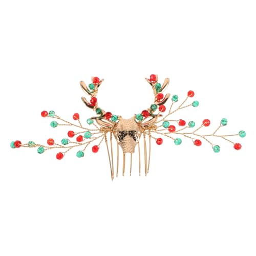 WOONEKY Weihnachtlicher Haarkamm Damen mit Strassbesatz Modisches Wiederverwendbares Haaraccessoire für Festliche Anlässe Schonend mit Glatten Kanten für Party Geburtstag und Silvester von WOONEKY