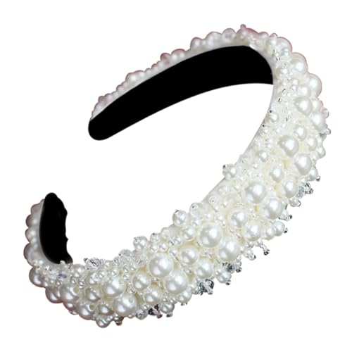 WOONEKY Perlen Haarband Für Frauen Zartes Stirnband Schickes Haar Zubehör Hochzeit Haar Schmuck Stilvolle Kopfschmuck Bequem Und Langlebig von WOONEKY