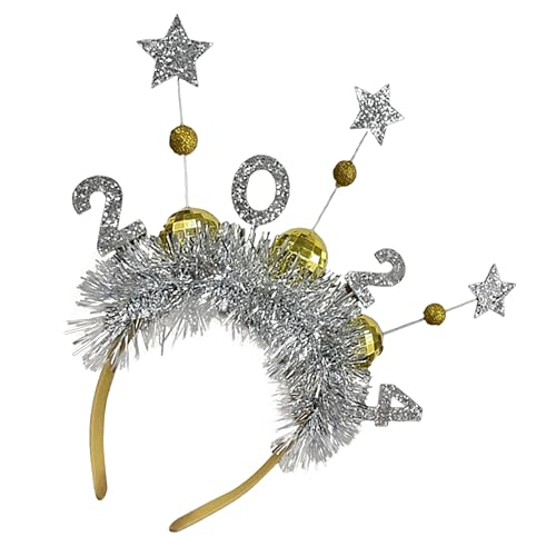 WOONEKY Year Haarreif Silvesterdeko Party Stirnband Festlich Leicht Tragbar Geschenkidee für Damen und Herren von WOONEKY