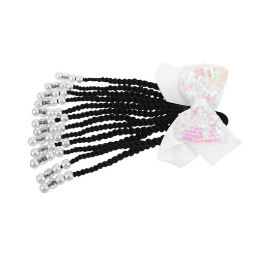 WOONEKY Zopf Pferdeschwanz Haarteil mit Perlen und Clip Leichte Synthetische Fake Braids Einfach Anzubringen für Mädchen Kostüme Partys Karneval und Kreative Rollenspiele von WOONEKY