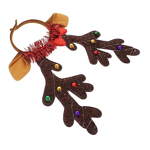 WOONEKY Rentier-Geweih- -Stirnband Weihnachts-Stirnband Geweih blinkend Weihnachtskopf Buren Cosplay Geweih-Stirnband für Erwachsene von WOONEKY