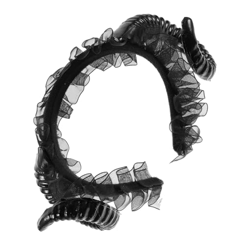 WOONEKY Halloween Stirnbänder Kopfschmuck Ziegenhorn Haarband Gothic Dekorationen für Damen Party von WOONEKY