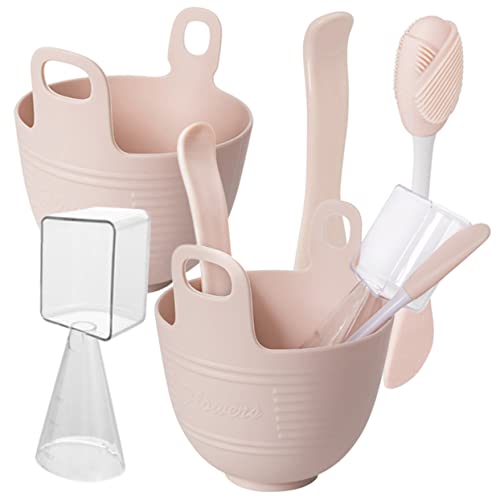 WOONEKY 2sätze Silikon Gesichtsmaske Mischschüssel Mit Pinsel Für Diy Hautpflege Werkzeuge Für Frauen Mädchen von WOONEKY