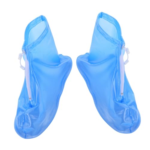 WOONEKY wasserdichte Dicke Schuhüberzieher mit Reißverschluss rutschfeste PVC Überschuhe für Damen und Herren für Outdoor Reisen Regen und Schneetage Passform Leicht und Robust von WOONEKY