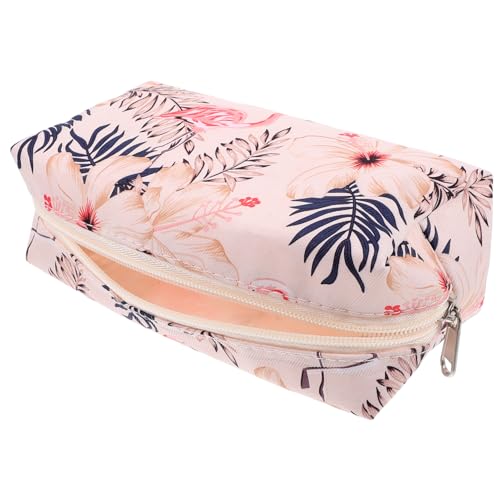 WOONEKY wasserdichte Kosmetiktasche mit Reißverschluss Großer Reise Kulturbeutel Makeup Organizer Tasche mit Stiftefach für Damen und Makeup Zubehör Beige Flamingo Design WOONEKY wasserdichte Kosmetiktasche mit Reißverschluss Großer Reise Kulturbeutel Makeup Organizer Tasche mit Stiftefach für Damen und Makeup Zubehör Beige Flamingo Design von WOONEKY