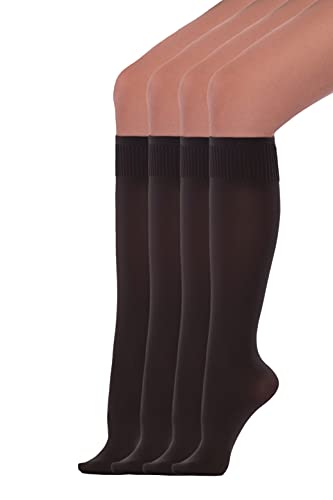 WOOTI TIGHTS 2 Paar Mikrofaser 70 Denier Socken mit elastischem Komfort, der den Artikel nicht einschrumpft, bügelfrei, Schwarz Einheitsgröße von WOOTI TIGHTS