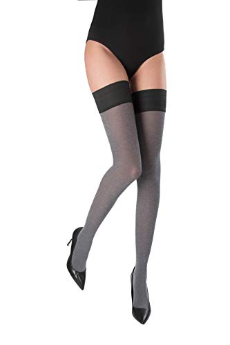 WOOTI TIGHTS autoreggente BOSCAIOLA S-M NERO MELANGE von WOOTI TIGHTS