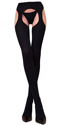 WOOTI 100 Den-Microfaser-Strip-Panty mit komfortablem MESSICANA Schwarz, Größe M-L, Strumpf sexy, warm, weich, komfortabel, beständig, in mikrofaser von WOOTI TIGHTS