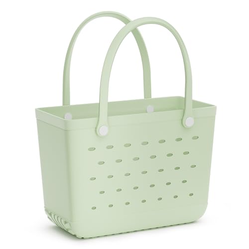 WOOWAVE Strandtasche, Gummi-Tragetasche, wasserdicht, sanddicht, offene Handtasche für Schwimmbad, Strand, Reisen, Graugrün, Medium WOOWAVE Strandtasche, Gummi-Tragetasche, wasserdicht, sanddicht, offene Handtasche für Schwimmbad, Strand, Reisen, Graugrün, Medium von WOOWAVE