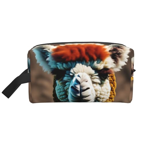 Niedliche Alpaka-Llama-Aufbewahrungstasche, Kulturbeutel, Kosmetiktasche, Schreibwaren-Tasche, Reisetasche, tägliche Aufbewahrungstasche, weiß, Einheitsgröße von WOPQS