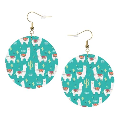 Runde Ohrringe aus indischem Alpaka-Leder, für den täglichen Gebrauch bei der Arbeit, Damenmode, Einheitsgröße, Kunstleder von WOPQS