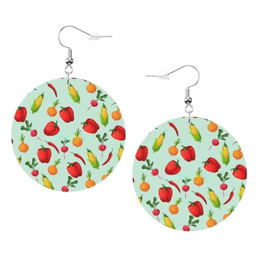 Schöne Schmetterlinge Leder Runde Ohrringe für den täglichen Gebrauch bei der Arbeit Damenmode, Einheitsgröße, Kunstleder von WOPQS