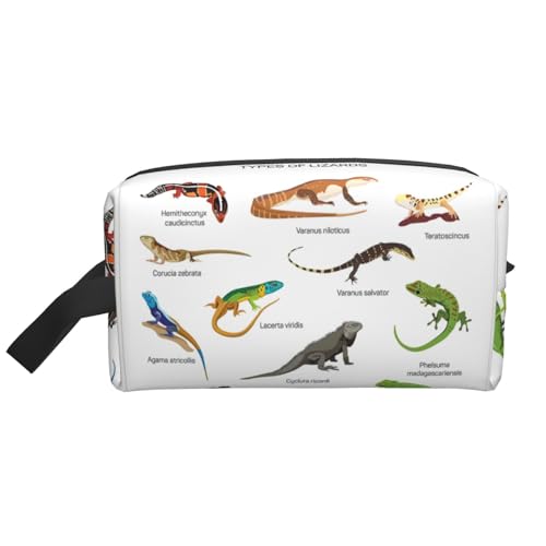 Verschiedene Arten von Eidechsen-Aufbewahrungstasche, Kulturbeutel, Kosmetiktasche, Schreibwaren-Tasche, Reisetasche, tägliche Aufbewahrungstasche, weiß, Einheitsgröße von WOPQS