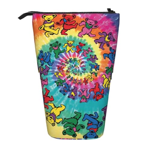 WOPQS Dancing Thanksgiving Bear Vertikales einziehbares Federmäppchen College-Tasche Schreibwaren multifunktionale Aufbewahrungstasche von WOPQS