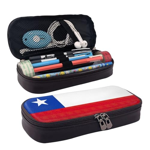 WOPQS Federmäppchen, Motiv: Flagge von Chile, Leder, Stifteetui, Schreibwaren, College, Organizer, Box WOPQS Federmäppchen, Motiv: Flagge von Chile, Leder, Stifteetui, Schreibwaren, College, Organizer, Box von WOPQS
