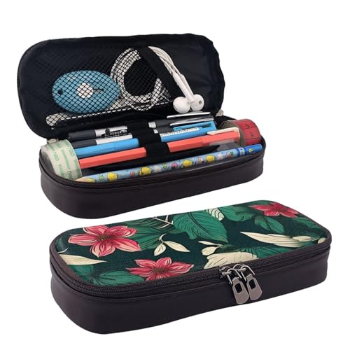 WOPQS Federmäppchen aus Leder, Blumenblatt-Design, Stifteetui, Schreibwaren, College-Tasche, Organizer WOPQS Federmäppchen aus Leder, Blumenblatt-Design, Stifteetui, Schreibwaren, College-Tasche, Organizer von WOPQS